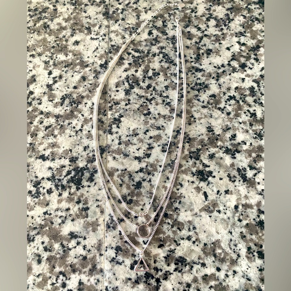 Silver Triple Layer Necklace